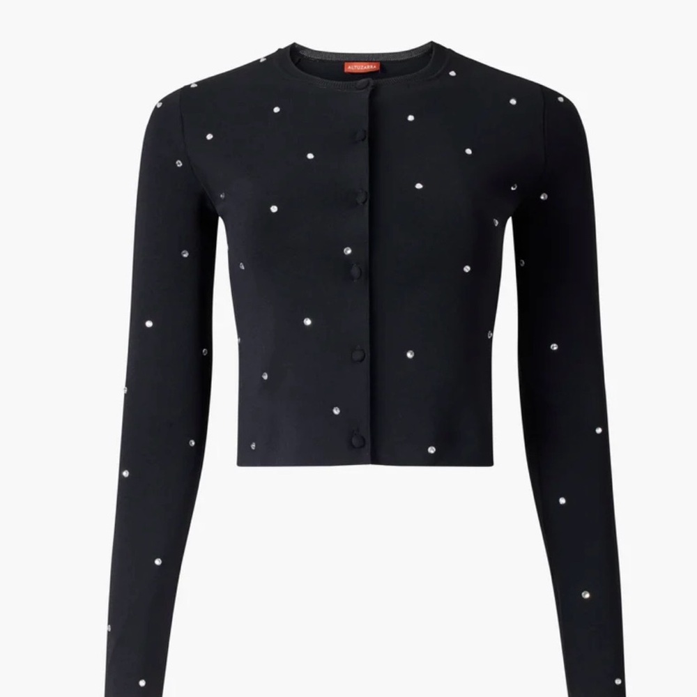 Altuzarra Dorrie Black cardigan sweater crystal embellishment Small NWT